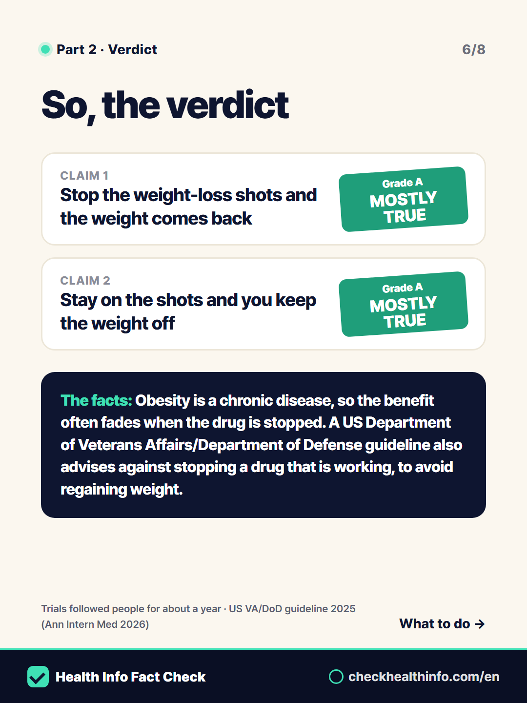 Stop weight-loss shots and the weight comes back? Should you stay on them? 6/8